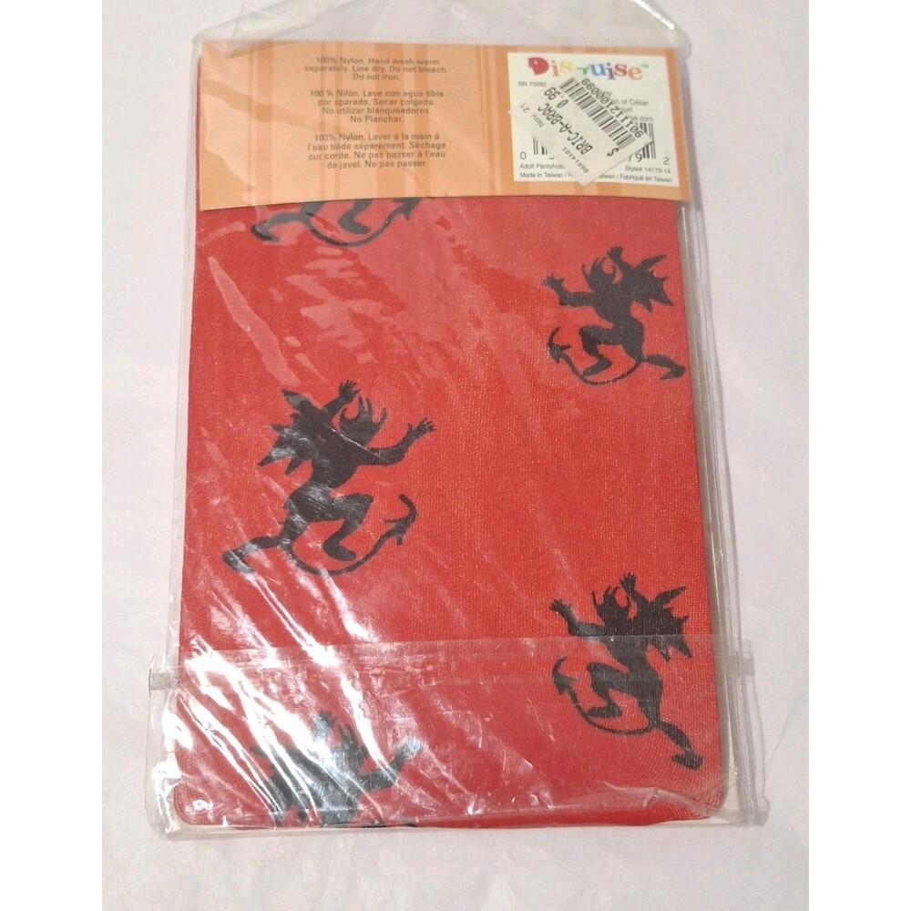Vtg Disguise Adult Devil Pantyhose Tights Costume Cosplay Up To Size 14
